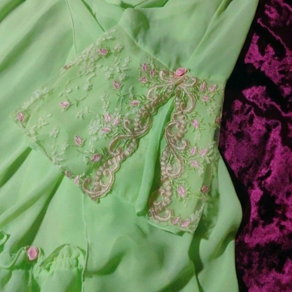 spring garden fairy slip and robe floral set! rare